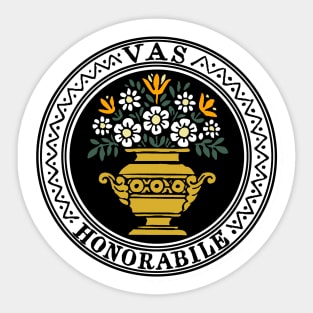 Vas Honorabile (color) - black bkg Sticker